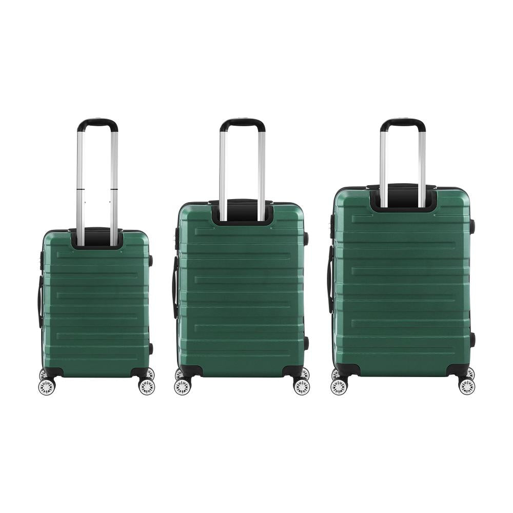 3PCS Luggage Set TSA Lock Hard Case Green