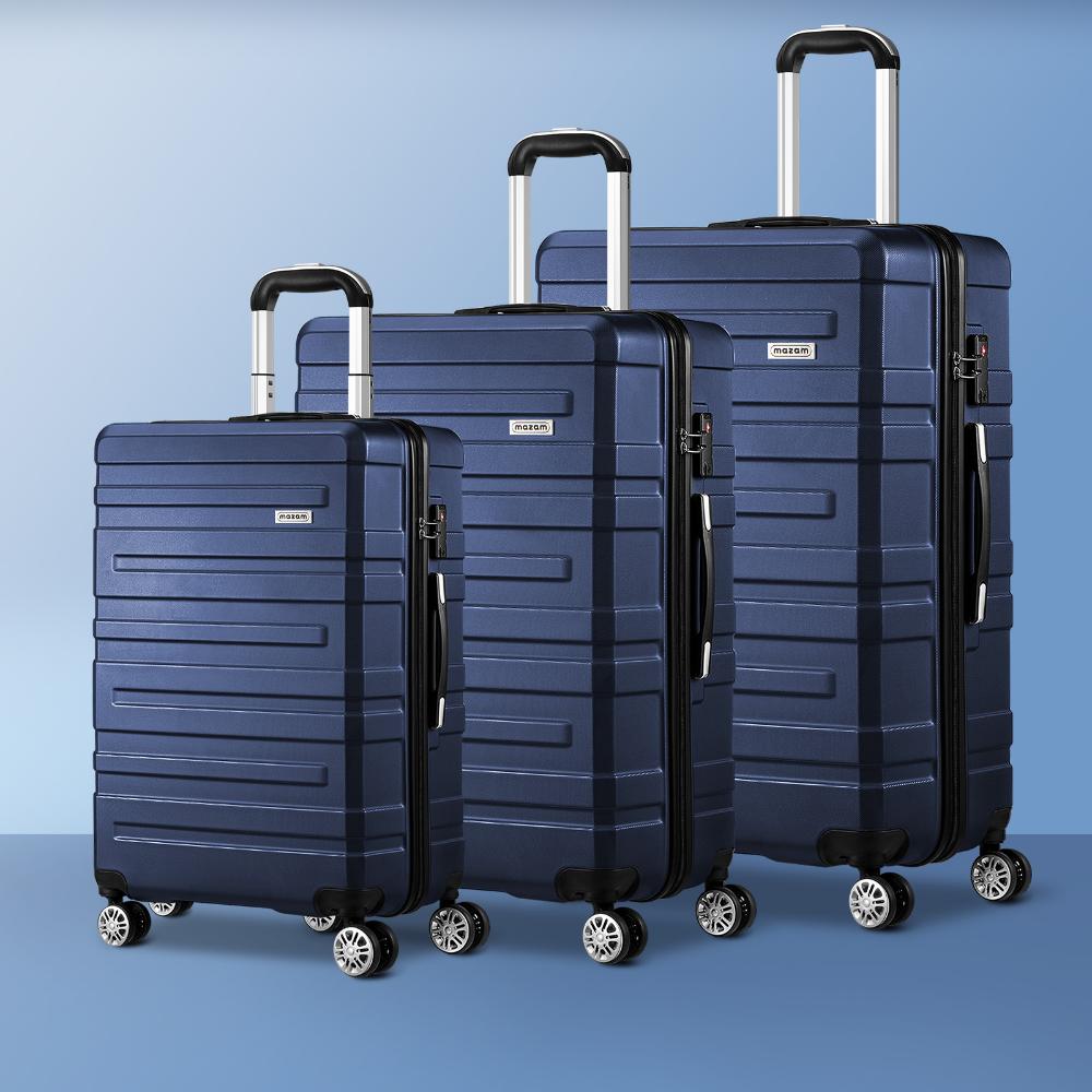 3PCS Luggage Set TSA Lock Hard Case Navy