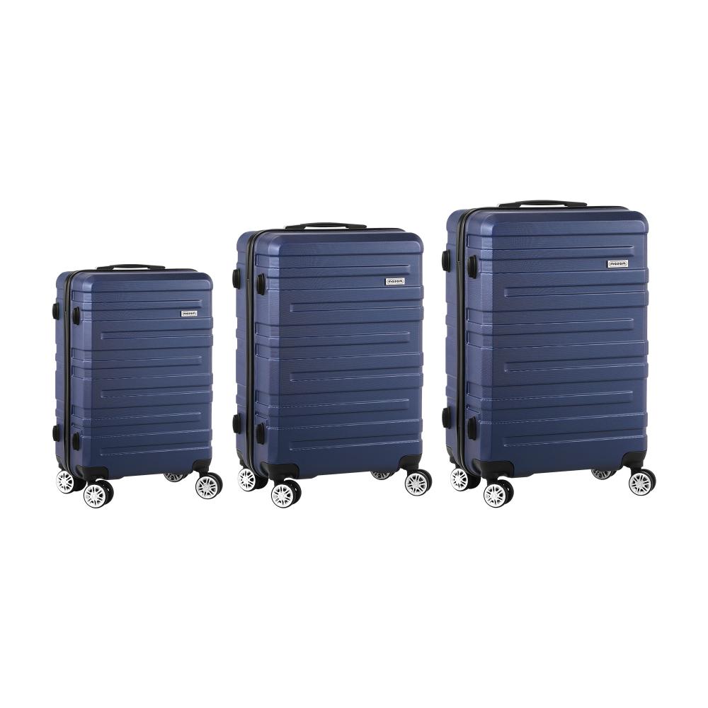 3PCS Luggage Set TSA Lock Hard Case Navy