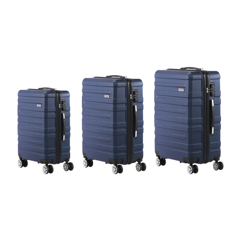 3PCS Luggage Set TSA Lock Hard Case Navy