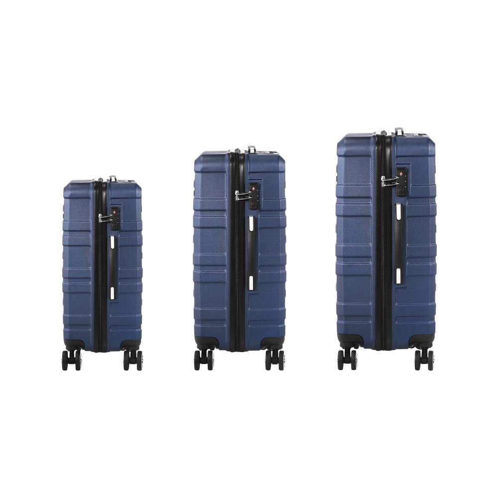 3PCS Luggage Set TSA Lock Hard Case Navy