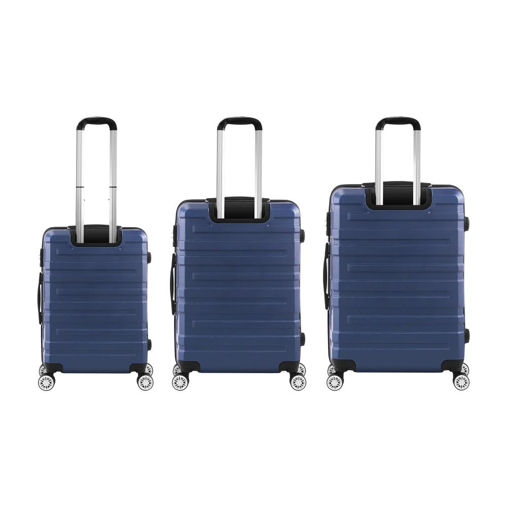 3PCS Luggage Set TSA Lock Hard Case Navy