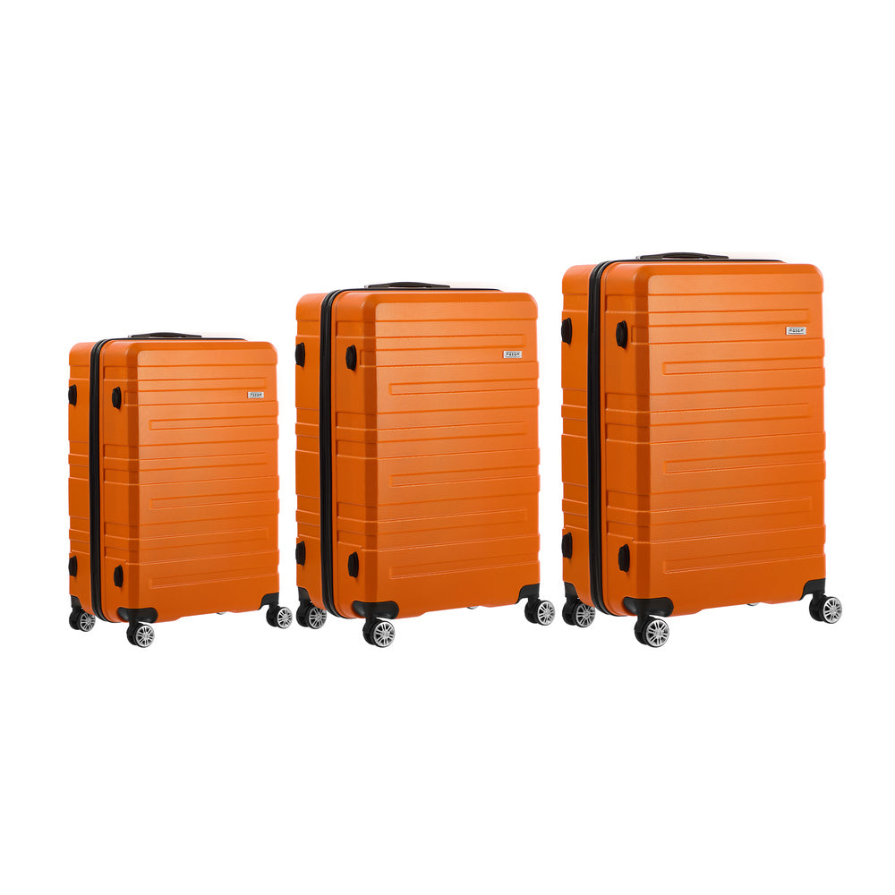 3PCS Luggage Suitcase Trolley Set TSA Lock Hard Case Orange