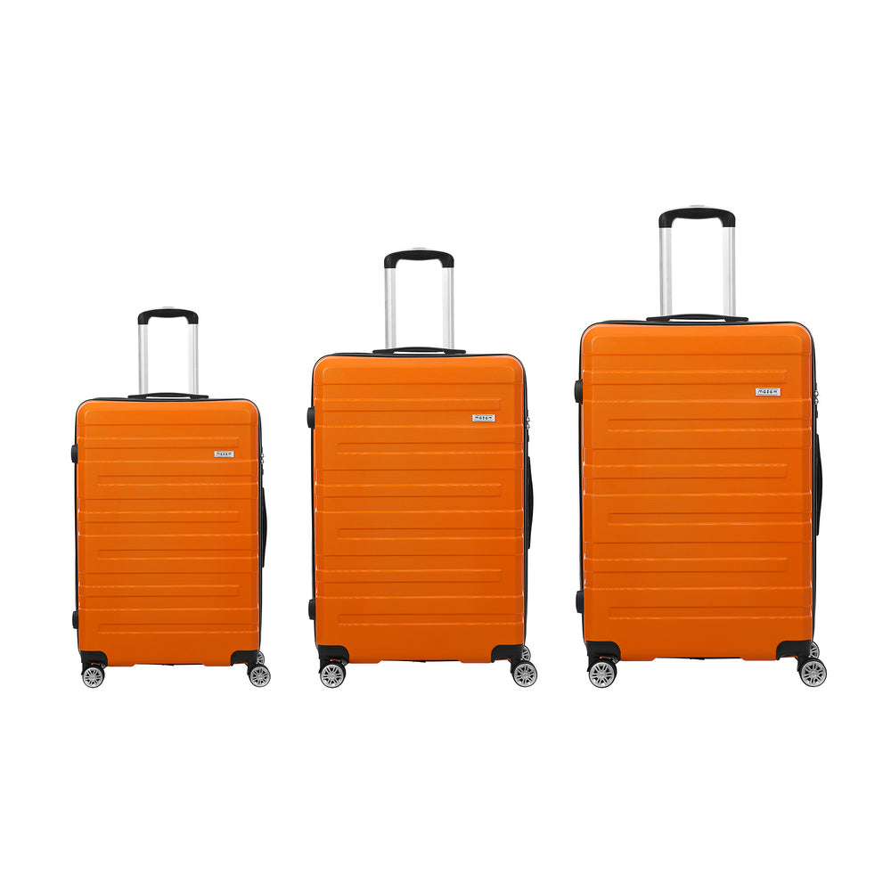 3PCS Luggage Suitcase Trolley Set TSA Lock Hard Case Orange