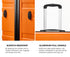 3PCS Luggage Suitcase Trolley Set TSA Lock Hard Case Orange