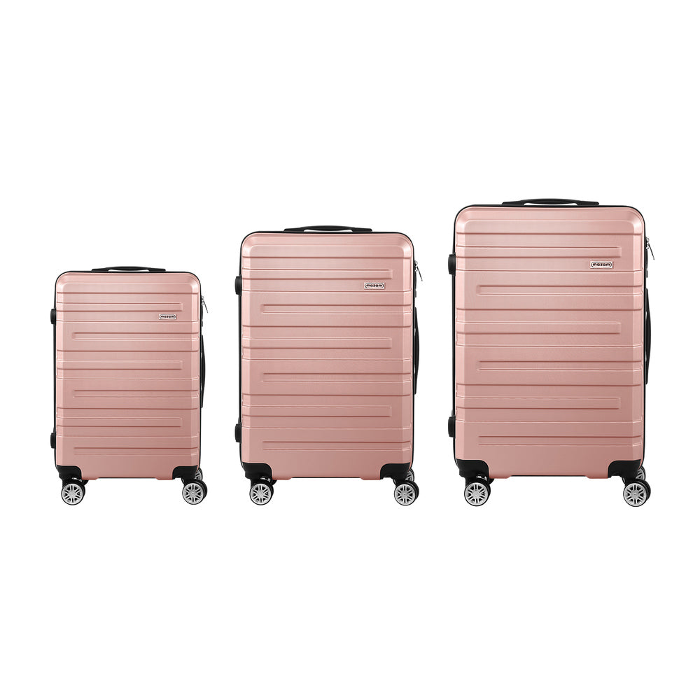 3PCS Luggage Suitcase Trolley Set Travel TSA Lock Pink