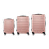 3PCS Luggage Suitcase Trolley Set Travel TSA Lock Pink