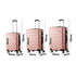 3PCS Luggage Suitcase Trolley Set Travel TSA Lock Pink