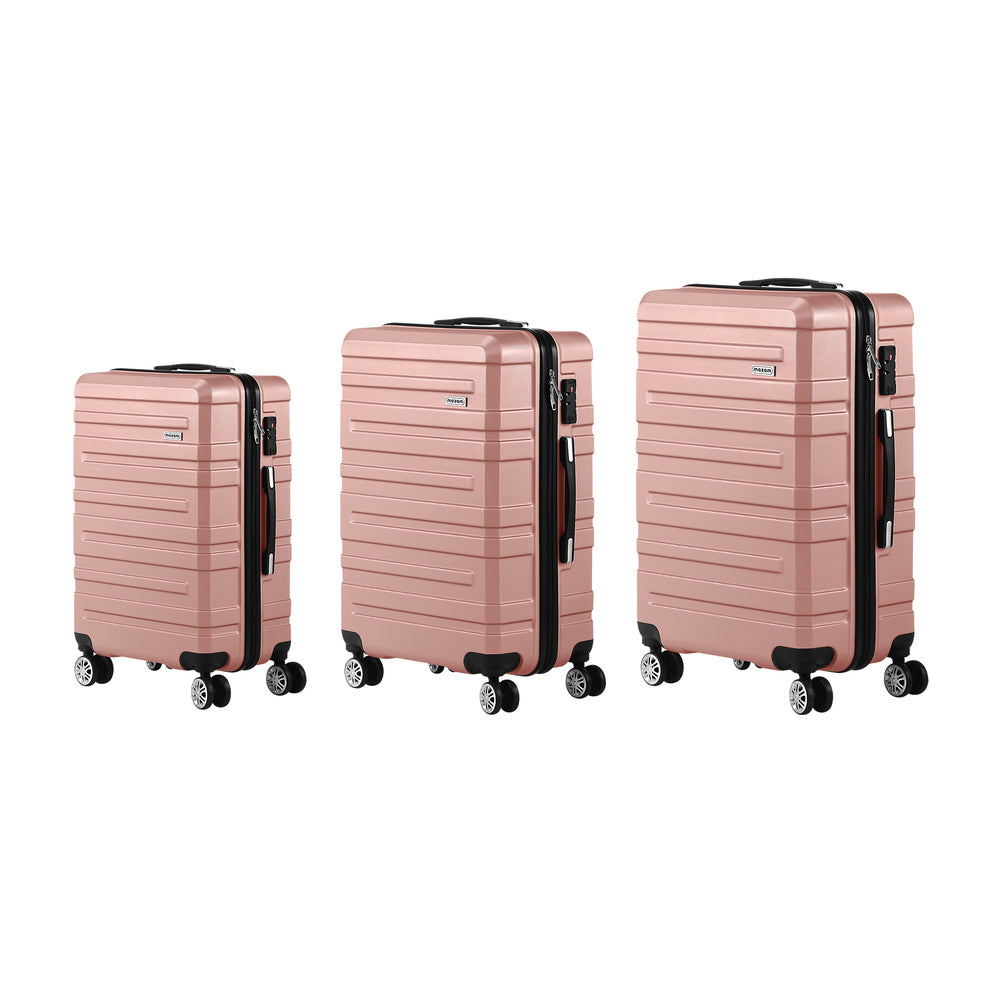 3PCS Luggage Suitcase Trolley Set Travel TSA Lock Pink