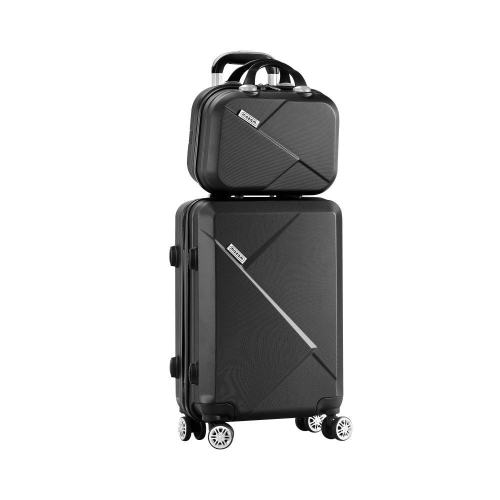 2PCS Luggage Set TSA Lock Hard Case Black