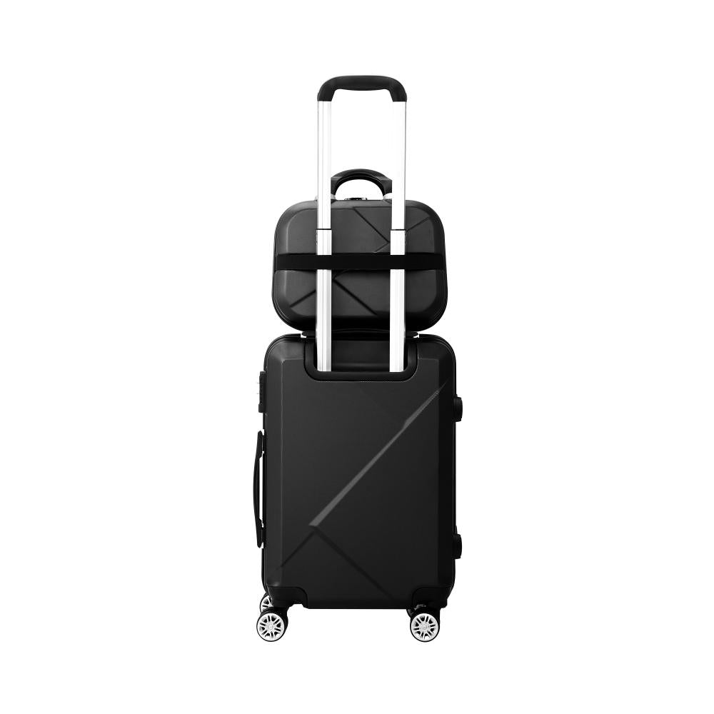 2PCS Luggage Set TSA Lock Hard Case Black