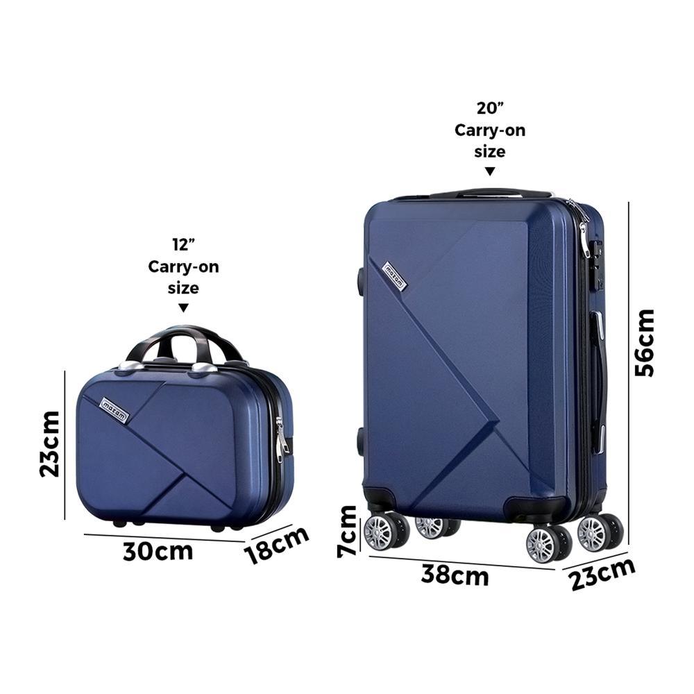 2PCS Luggage Set TSA Lock Hard Case Navy