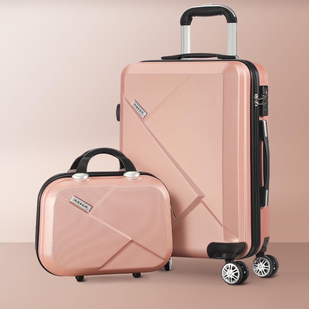 2PCS Luggage Set TSA Lock Hard Case Pink