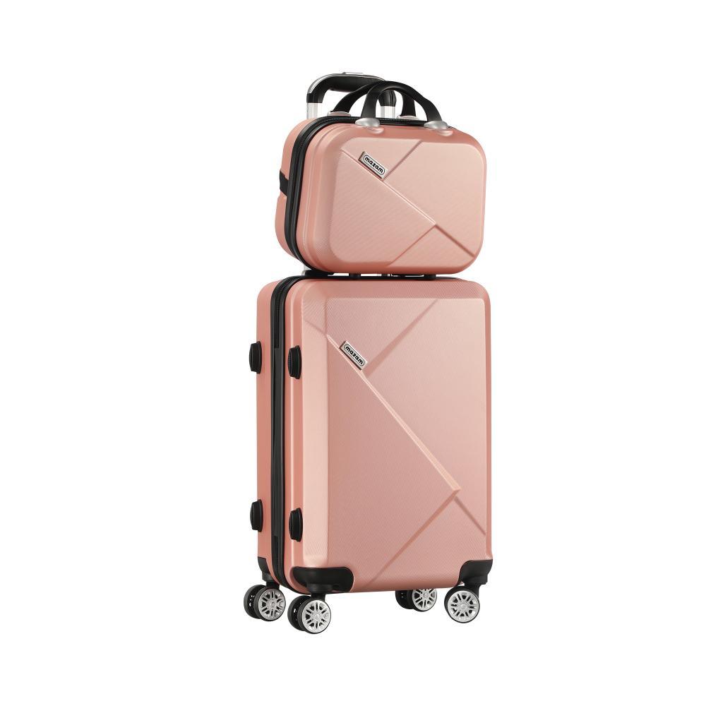 2PCS Luggage Set TSA Lock Hard Case Pink