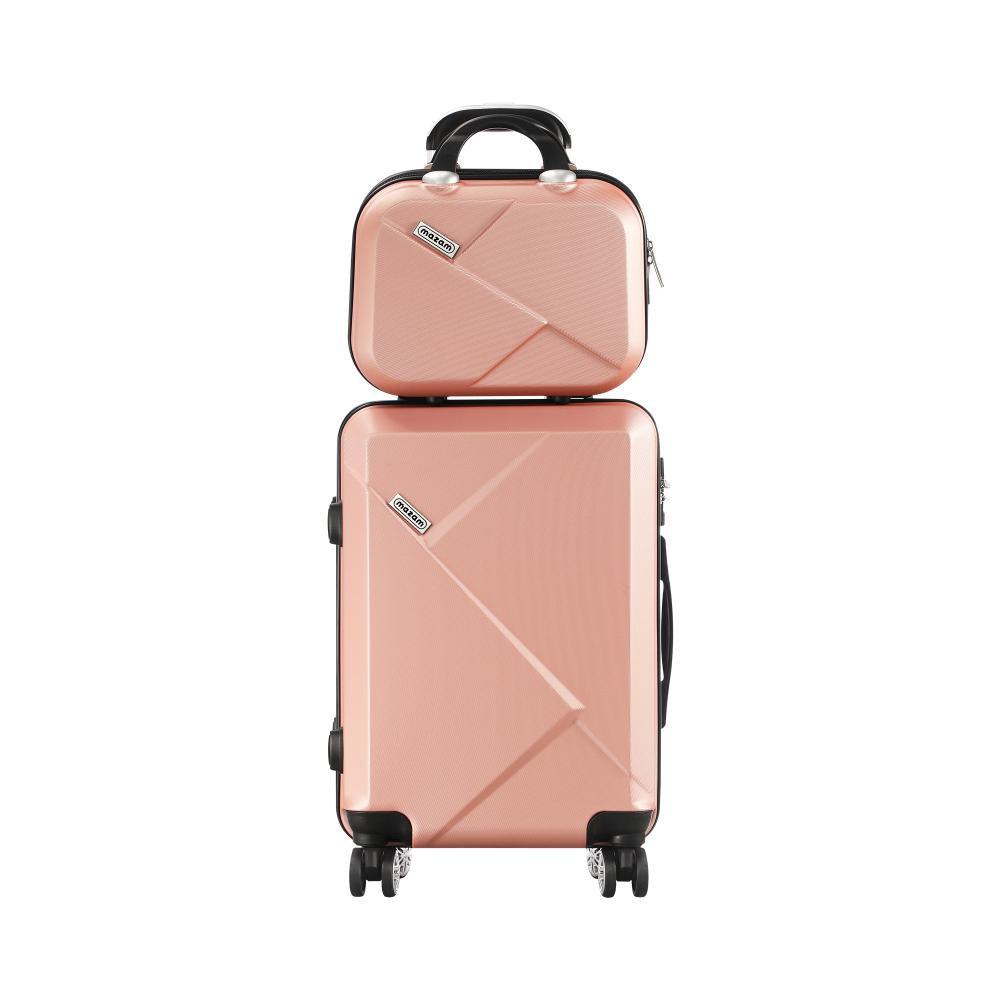 2PCS Luggage Set TSA Lock Hard Case Pink