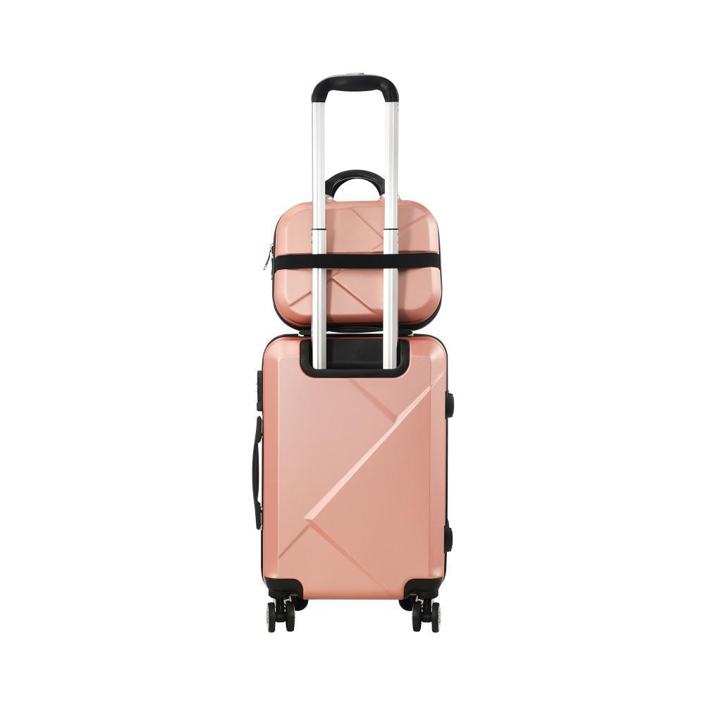 2PCS Luggage Set TSA Lock Hard Case Pink