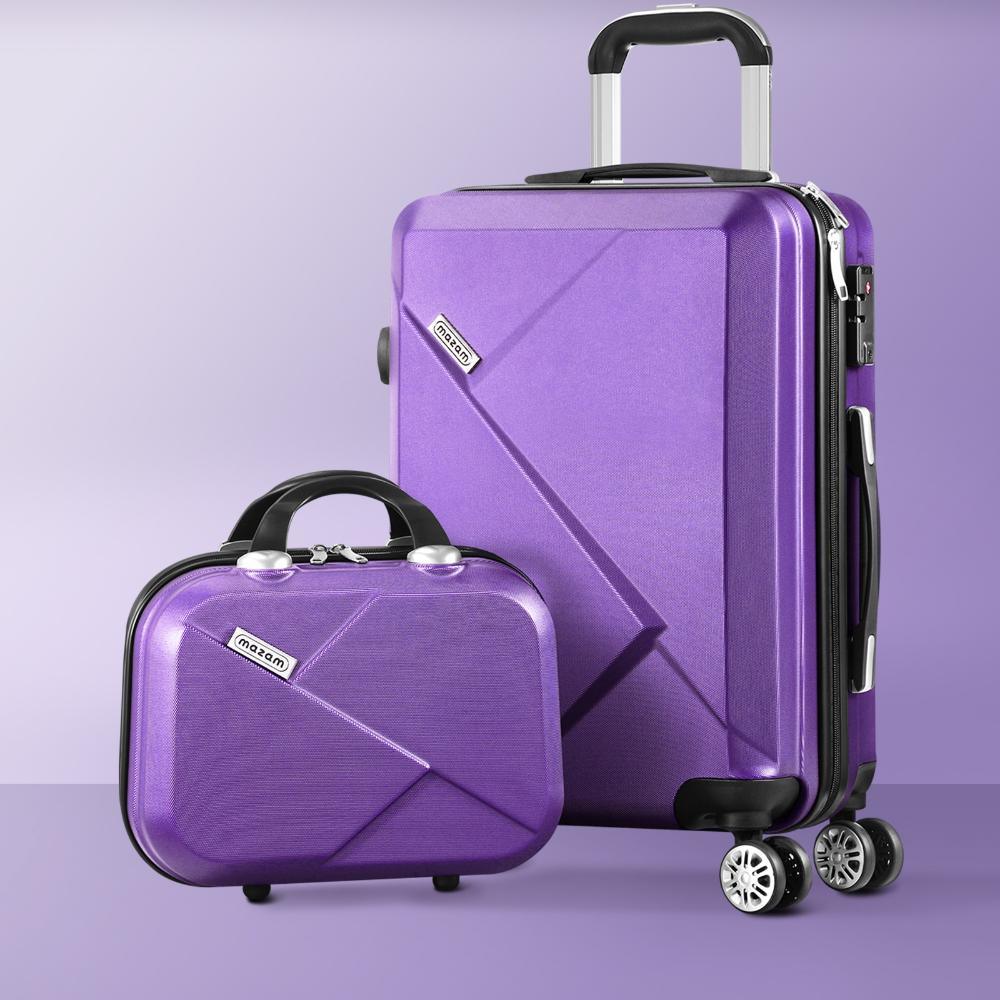 2PCS Luggage Set TSA Lock Hard Case Purple