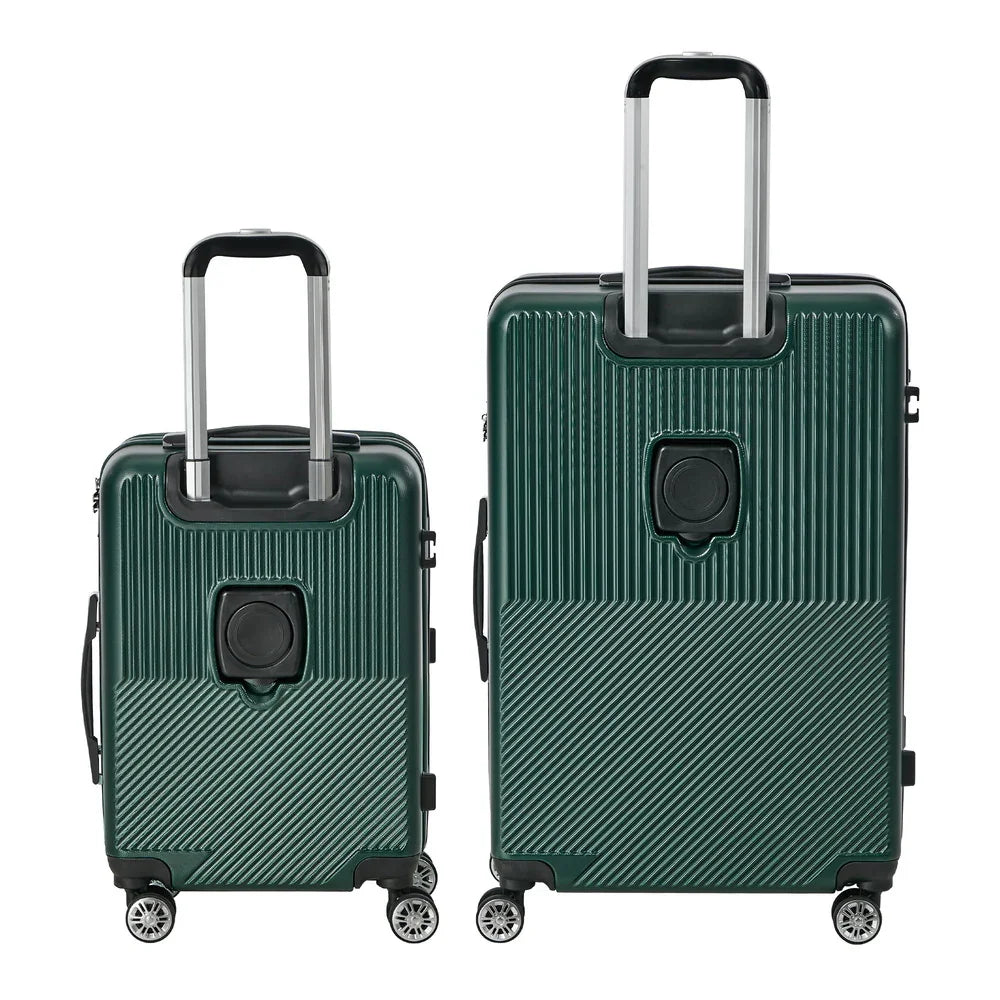 2PCS Luggage Suitcase Trolley TSA Lock Carry On Hard Case Green