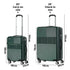 2PCS Luggage Suitcase Trolley TSA Lock Carry On Hard Case Green