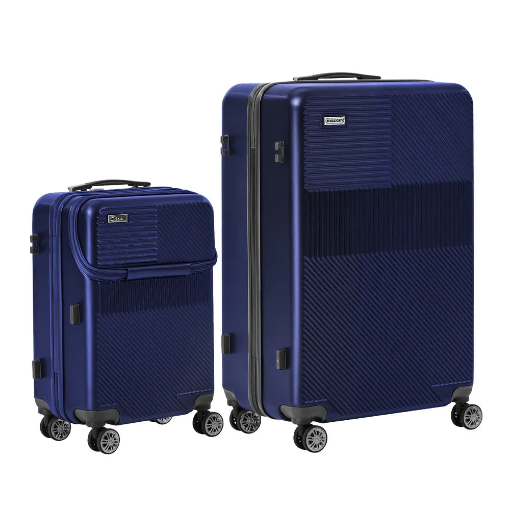 2PCS Luggage Suitcase Trolley TSA Lock Carry On Hard Case Navy