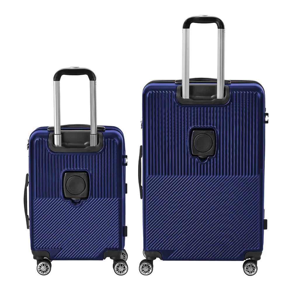 2PCS Luggage Suitcase Trolley TSA Lock Carry On Hard Case Navy