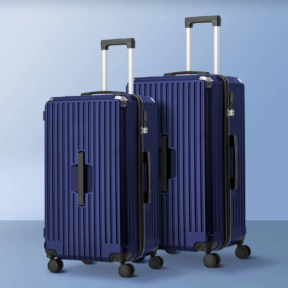 2PCS Luggage Suitcase Trolley Set TSA Lock Hard Shell Case Navy