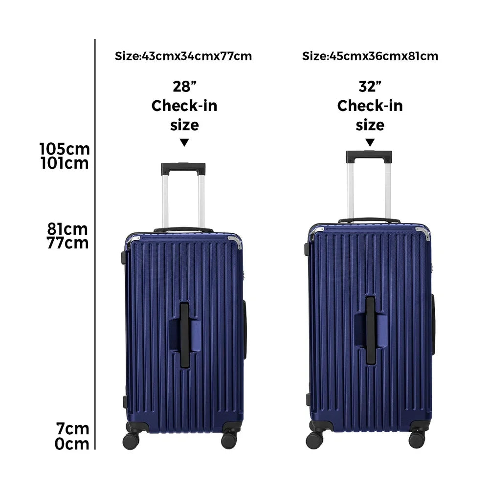 2PCS Luggage Suitcase Trolley Set TSA Lock Hard Shell Case Navy