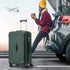 32" Luggage Suitcase TSA Lock Hard Shell Case Cup Holder Green