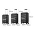 3PCS Luggage Set Travel TSA Lock PP Case Black