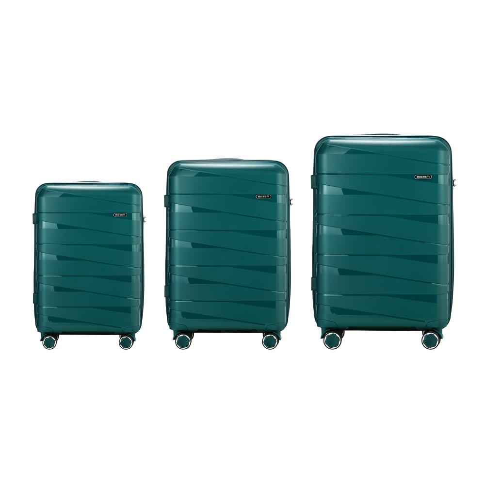 3PCS Luggage Set Travel TSA Lock PP Case Green