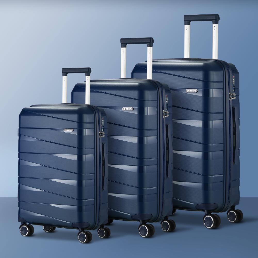 3PCS Luggage Set Travel TSA Lock PP Case Navy