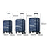 3PCS Luggage Set Travel TSA Lock PP Case Navy