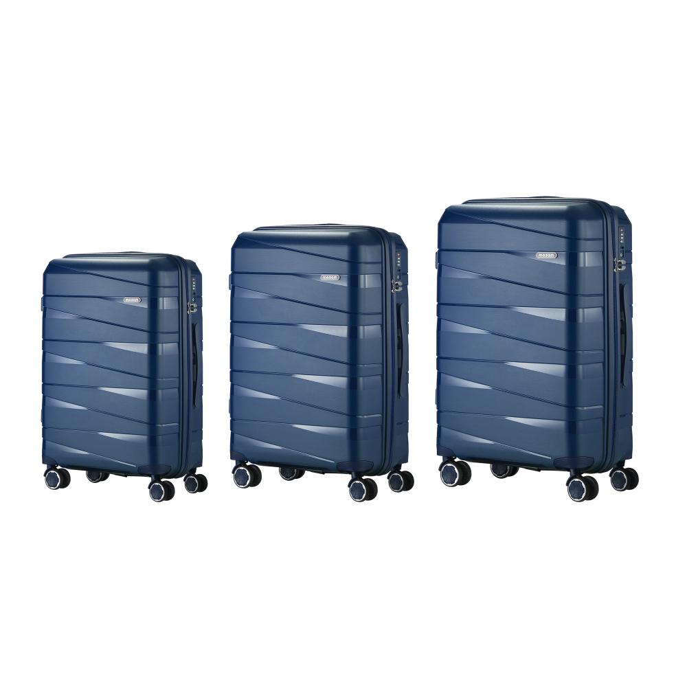 3PCS Luggage Set Travel TSA Lock PP Case Navy
