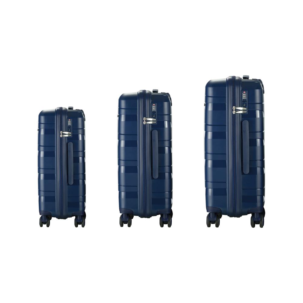 3PCS Luggage Set Travel TSA Lock PP Case Navy