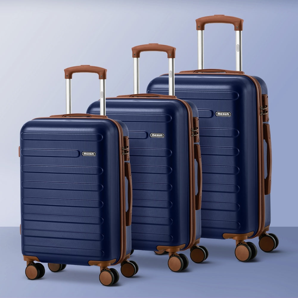 3PCS Luggage Suitcase Set Travel TSA Lock Hard Shell Case Navy