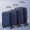 3PCS Luggage Suitcase Set Travel TSA Lock Hard Shell Case Navy