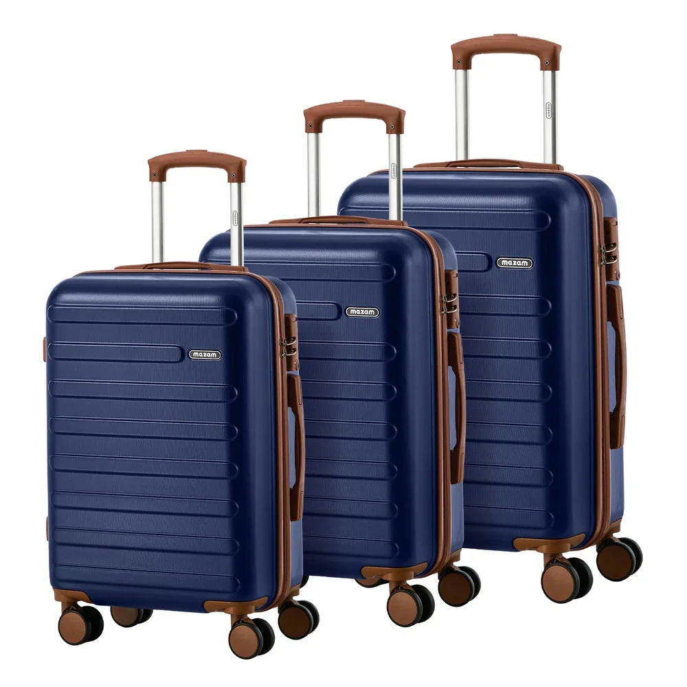 3PCS Luggage Suitcase Set Travel TSA Lock Hard Shell Case Navy