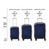 3PCS Luggage Suitcase Set Travel TSA Lock Hard Shell Case Navy