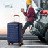 3PCS Luggage Suitcase Set Travel TSA Lock Hard Shell Case Navy