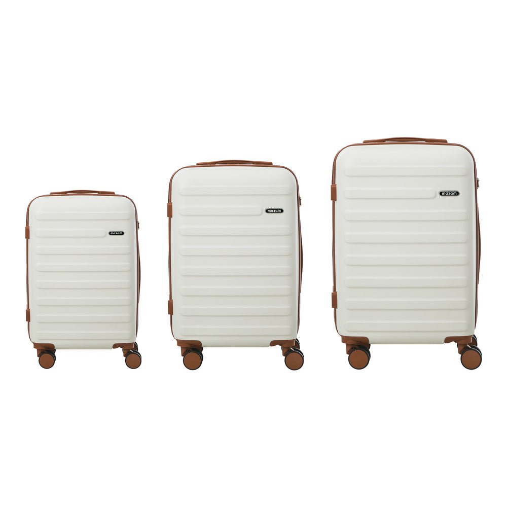 3PCS Luggage Suitcase Set Travel TSA Lock Hard Shell Case White