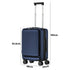 20" Luggage Suitcase Front Opening Travel Lock Hard Case Navy