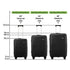 3PCS Luggage Suitcase Set TSA Lock Black PP Case
