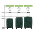 3PCS Luggage Suitcase Set Green PP Case TSA Lock