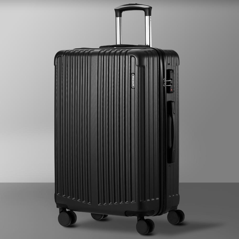 28" Luggage Set Travel TSA Lock ABS Case Black