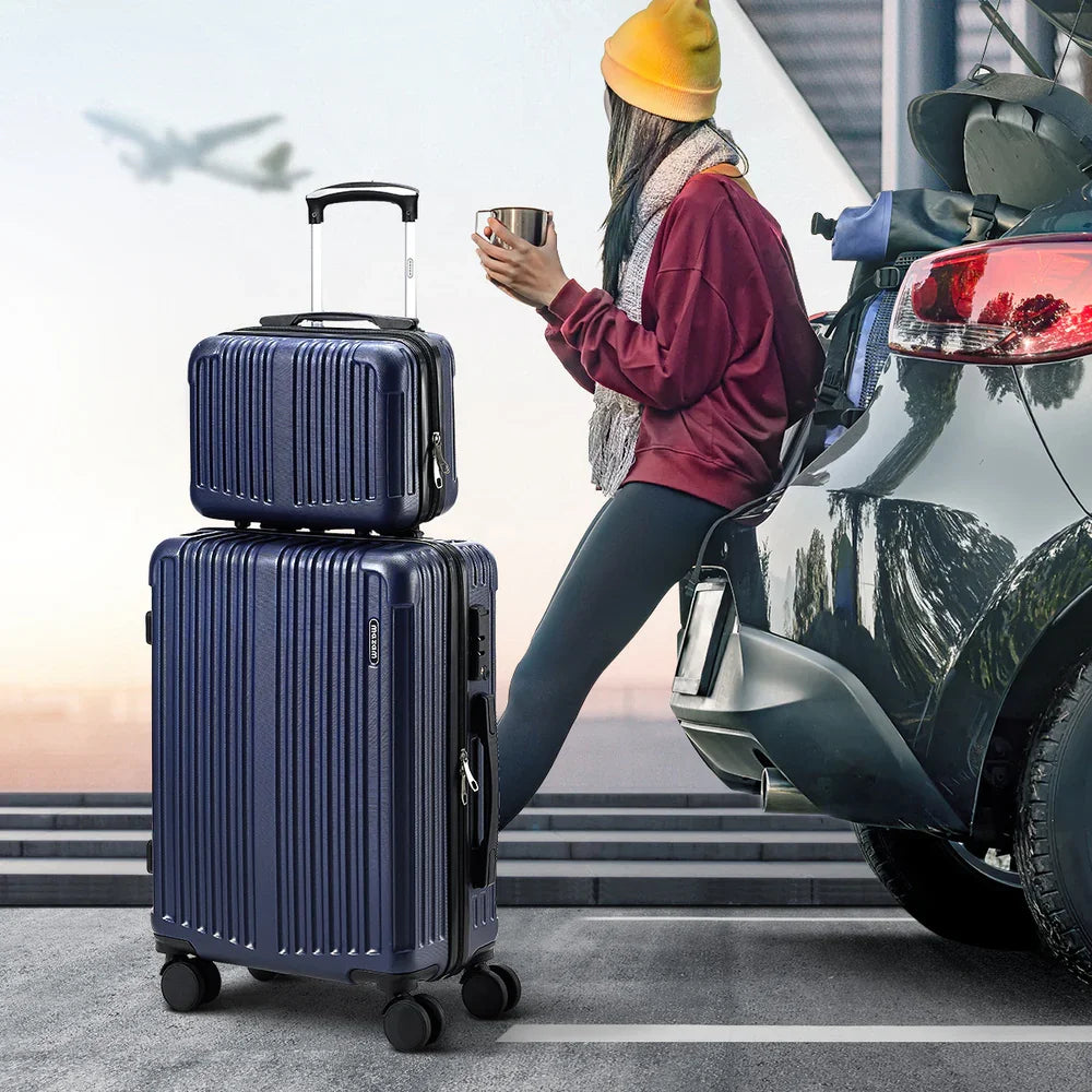 2PCS Luggage Suitcase Trolley Set Carry On TSA Hard Case Navy