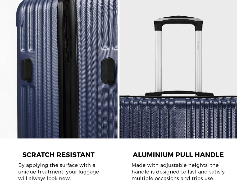 2PCS Luggage Suitcase Trolley Set Carry On TSA Hard Case Navy