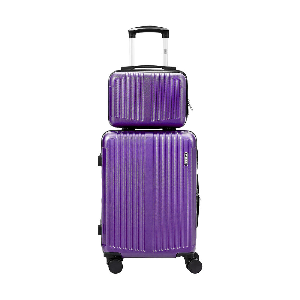 Mazam 2PCS Luggage Suitcase Trolley Set Carry On TSA Hard Case Purple