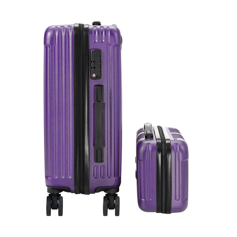 Mazam 2PCS Luggage Suitcase Trolley Set Carry On TSA Hard Case Purple