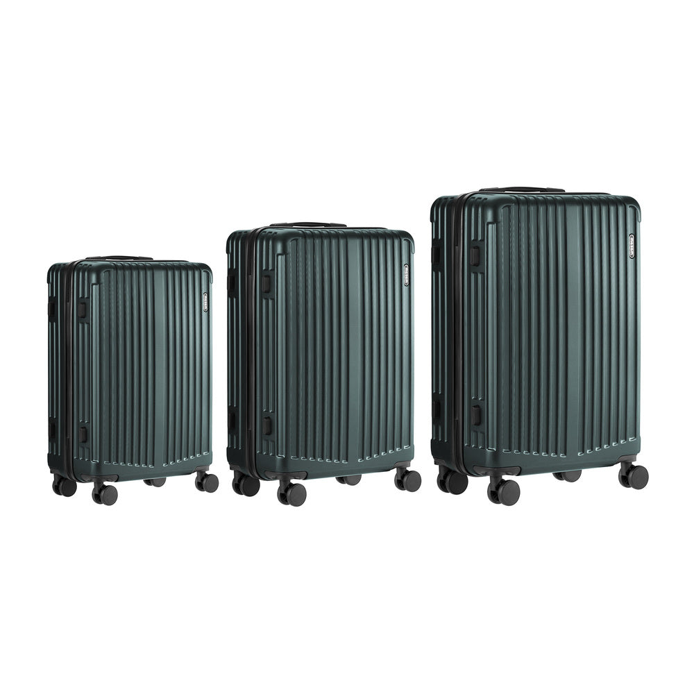 3PCS Luggage Suitcase Set Travel TSA Lock Storage ABS Case Green