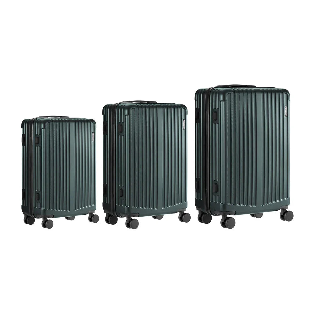 3PCS Luggage Suitcase Set Travel TSA Lock Storage ABS Case Green